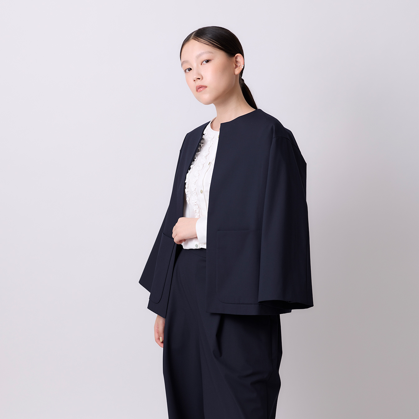 トロストレッチ ノーカラージャケット